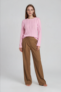 NUVOLETTA womens lightweight long sleeve scoop neck sweater